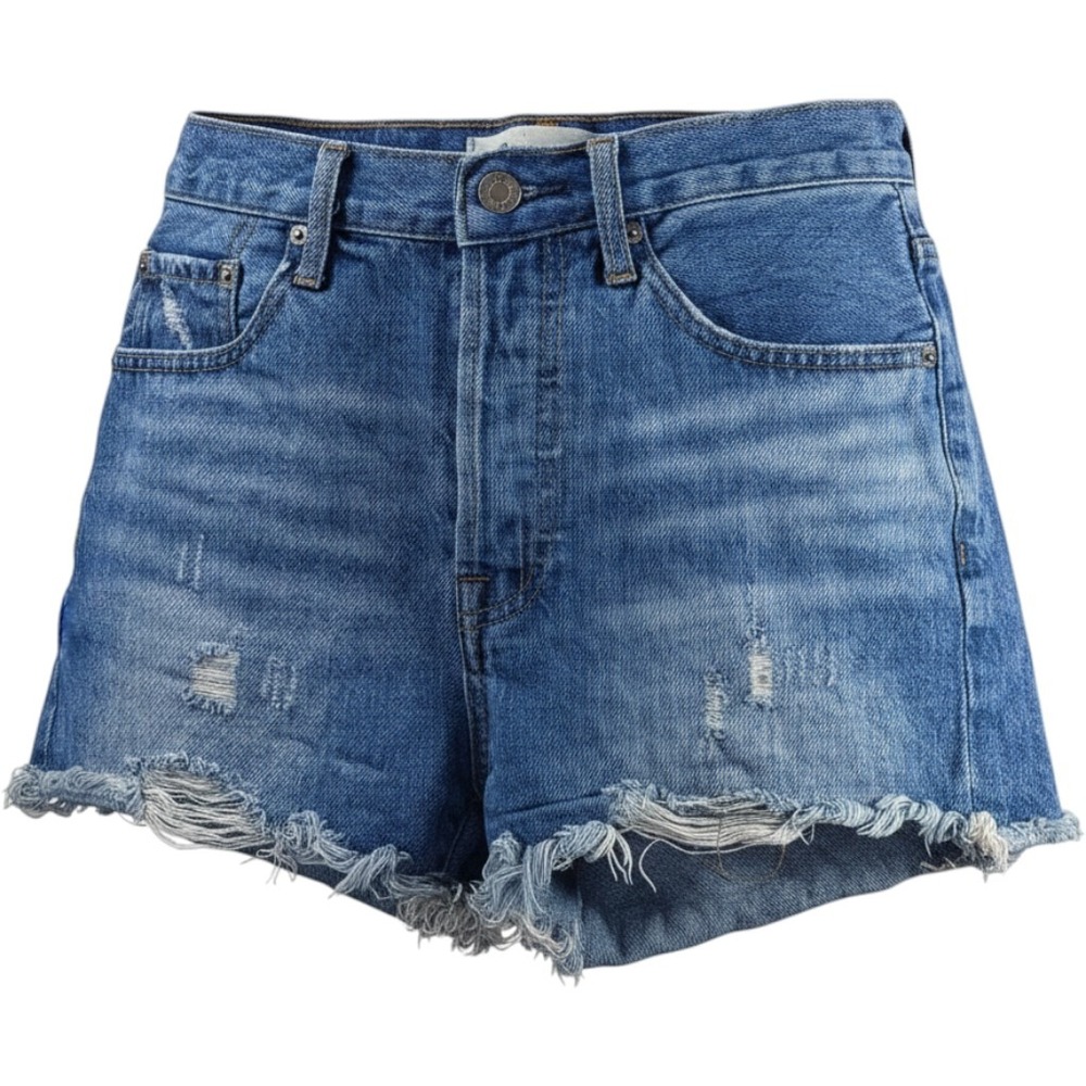 The Impeccable Pig Denim Shorts Womens S Blue Excellent Distressed Frayed Hem
